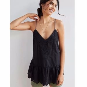 Anthropologie Let Me Be Lace Peplum Tank
